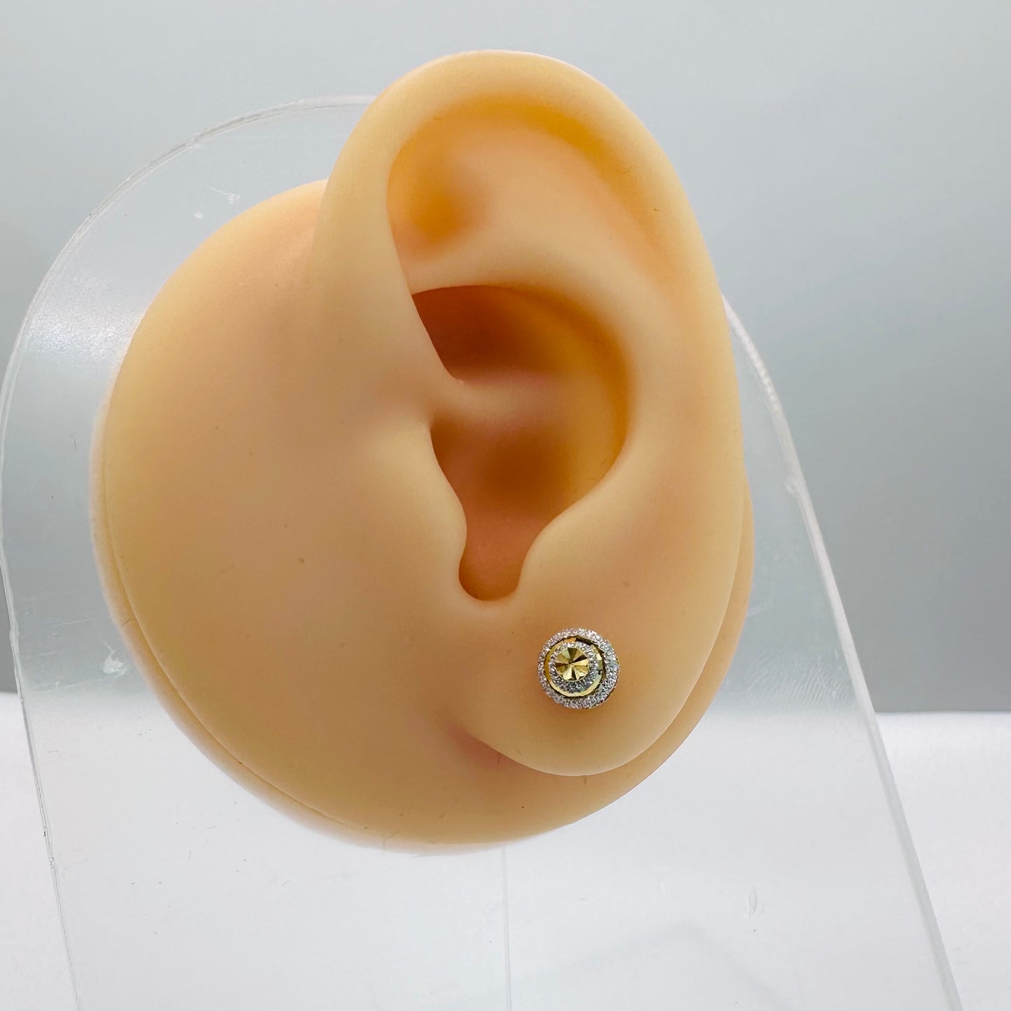 22k solid gold sand blast globe earrings