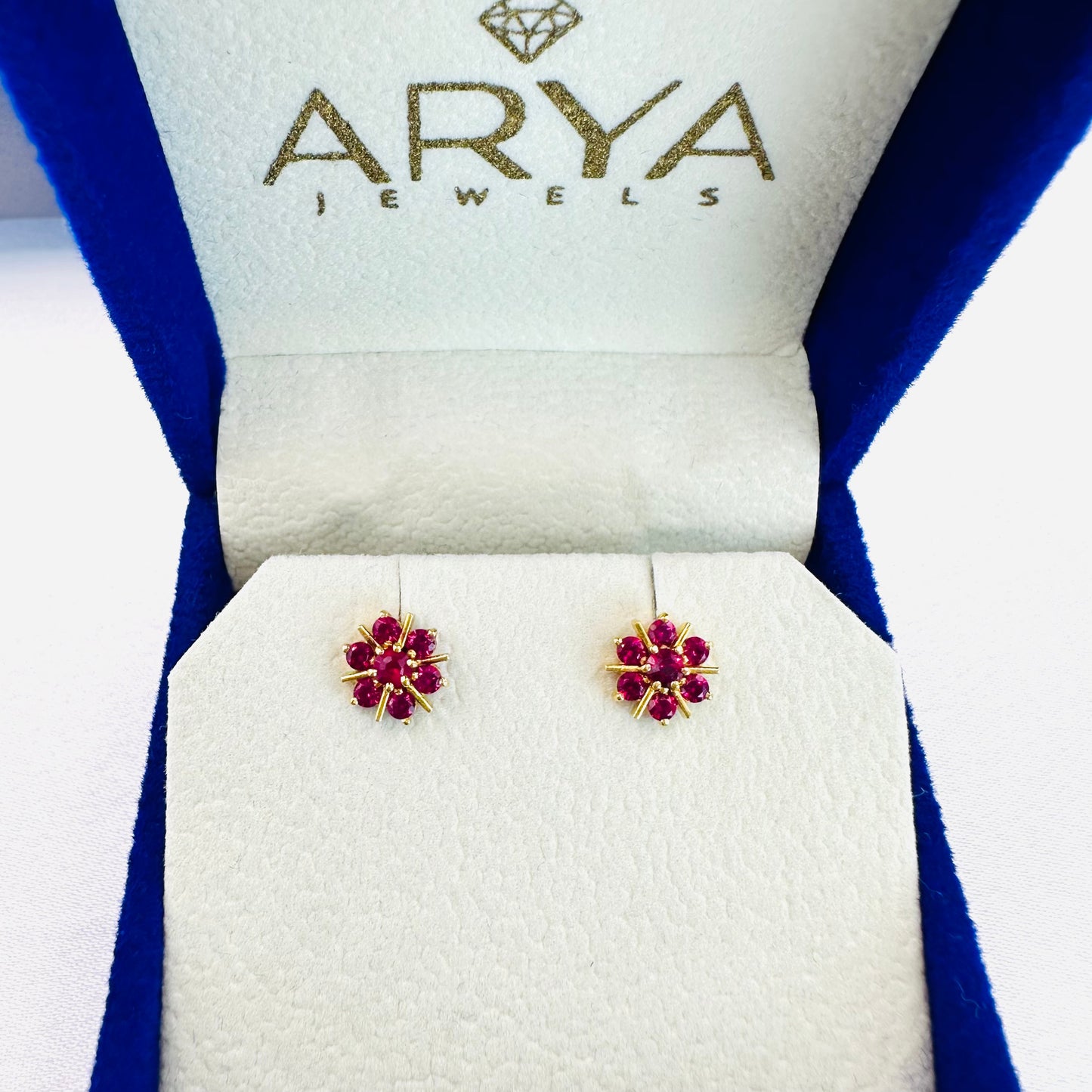22k solid gold flower earrings