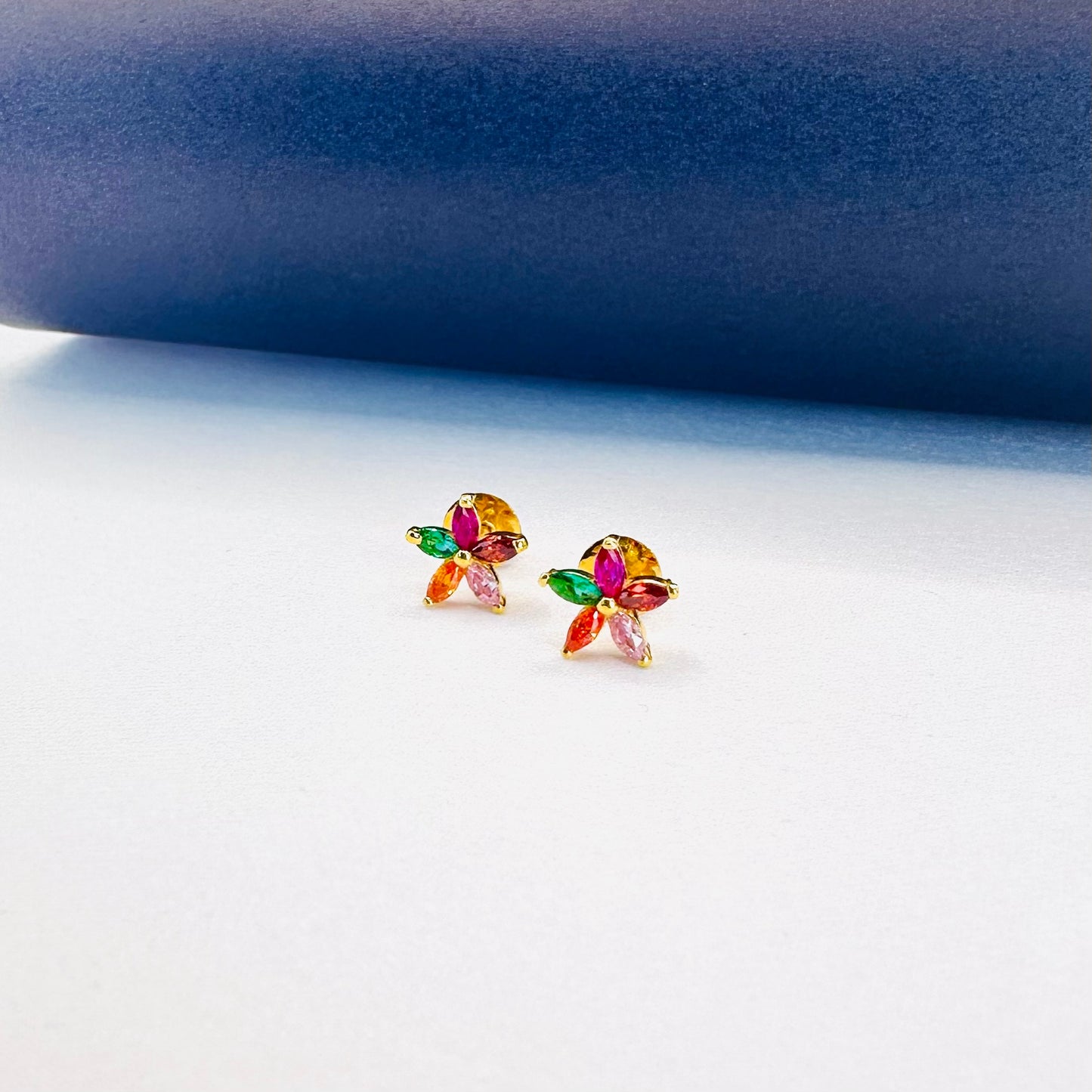 22k solid gold flower earrings