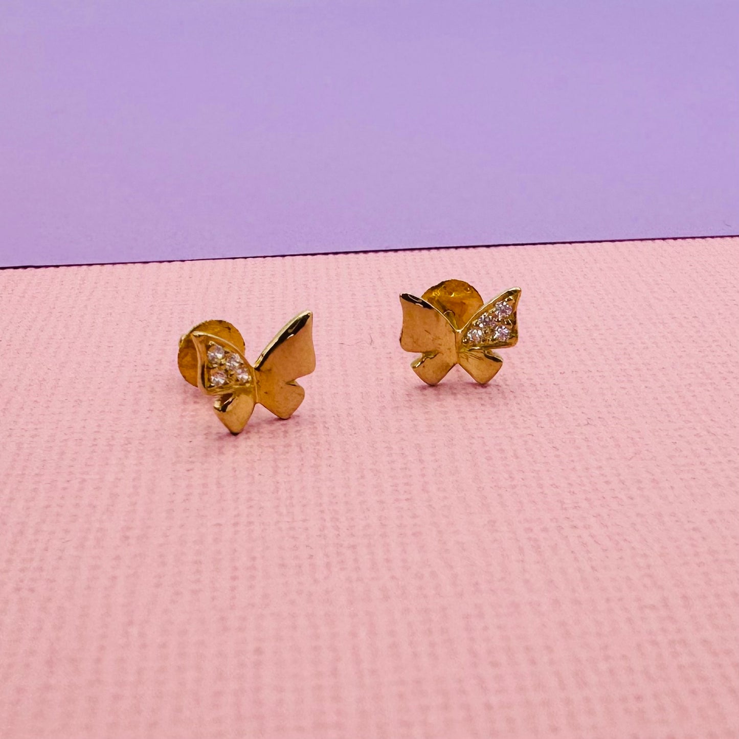 22k solid gold Butterfly earrings
