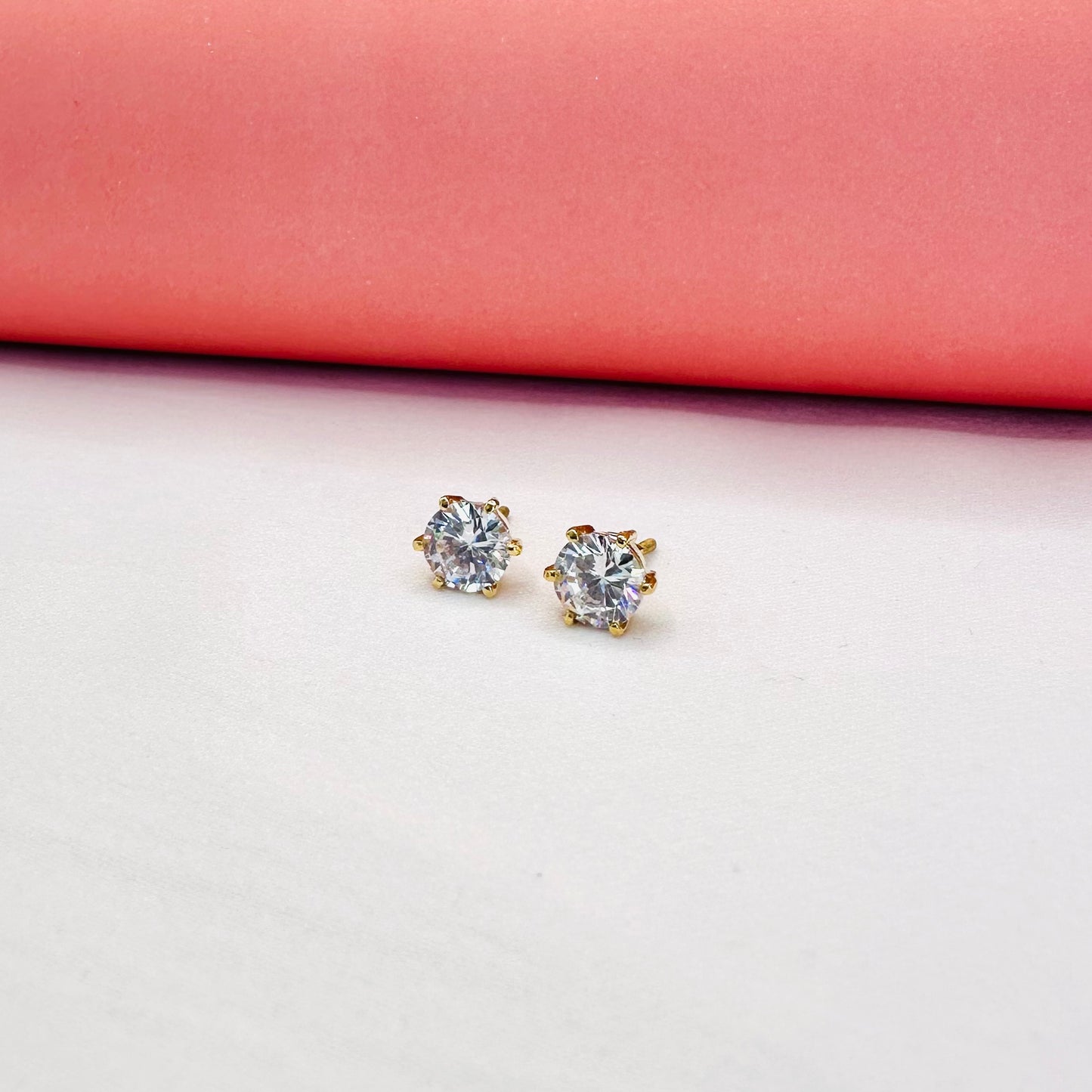22k solid gold solitaire ear studs
