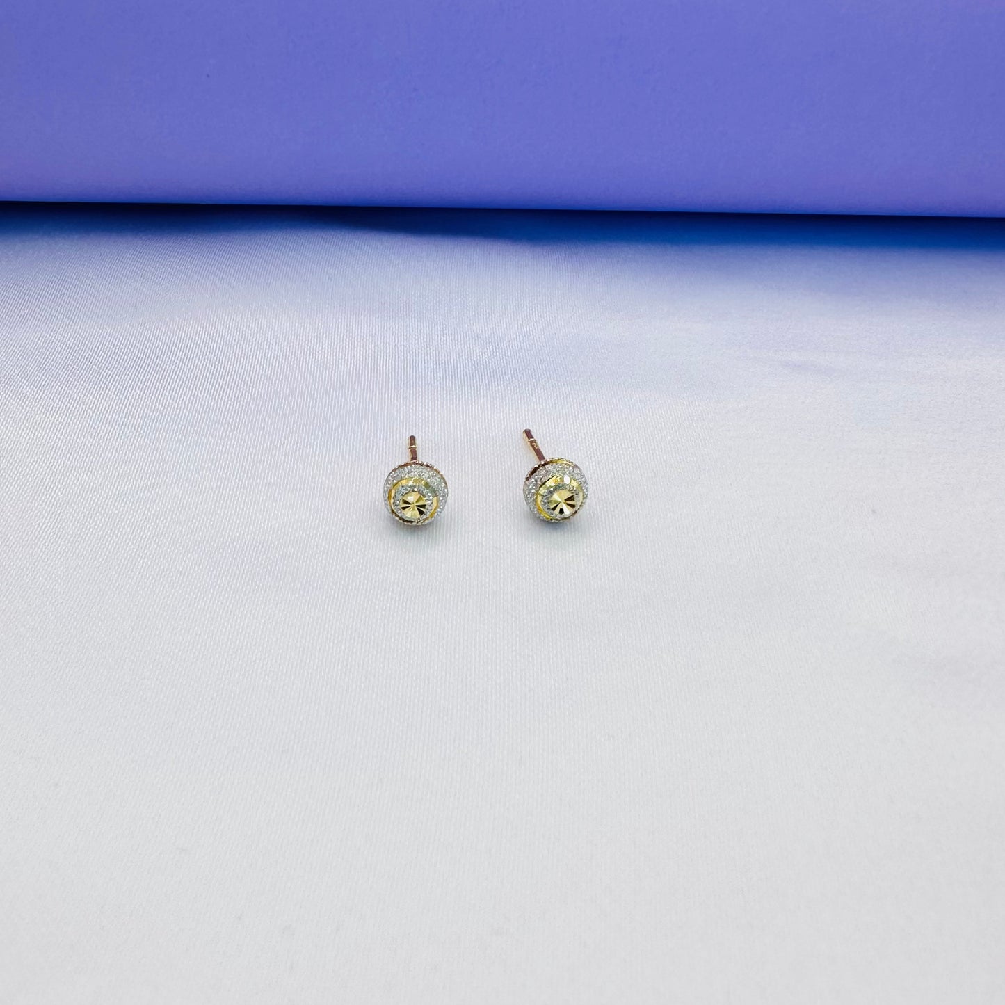 22k solid gold sand blast globe earrings