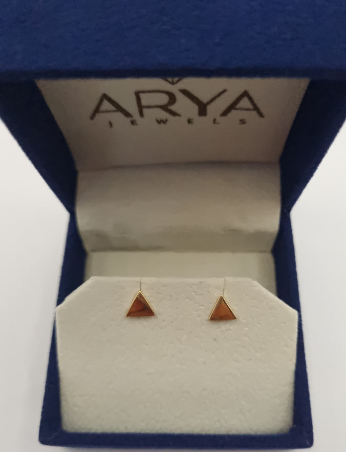 22k Solid Gold Small Triangle Earrings