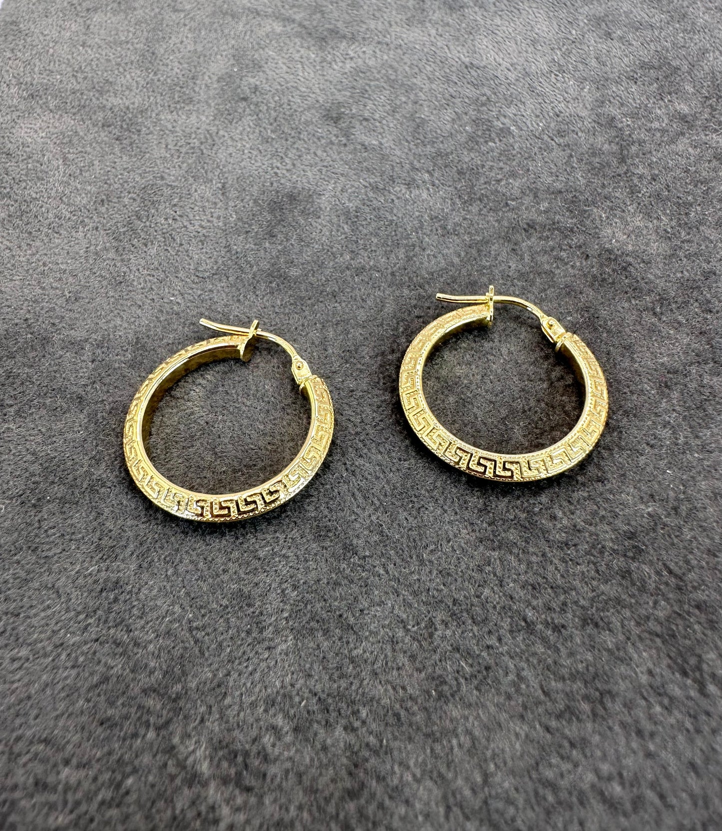 18k Solid Gold Italian style hoops