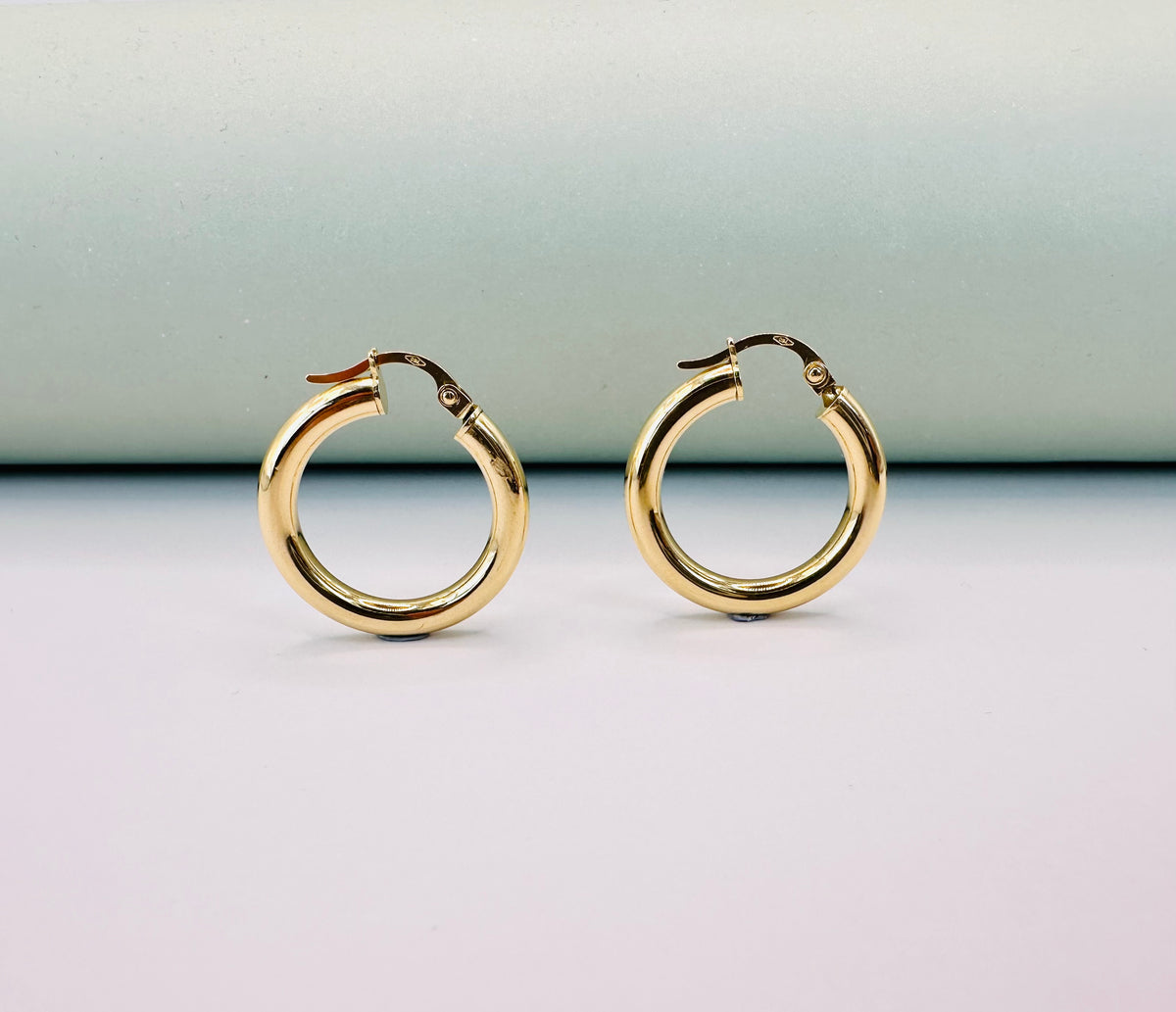 18K Solid Gold Hoop Earrings