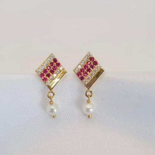 22k solid gold dangle Earrings