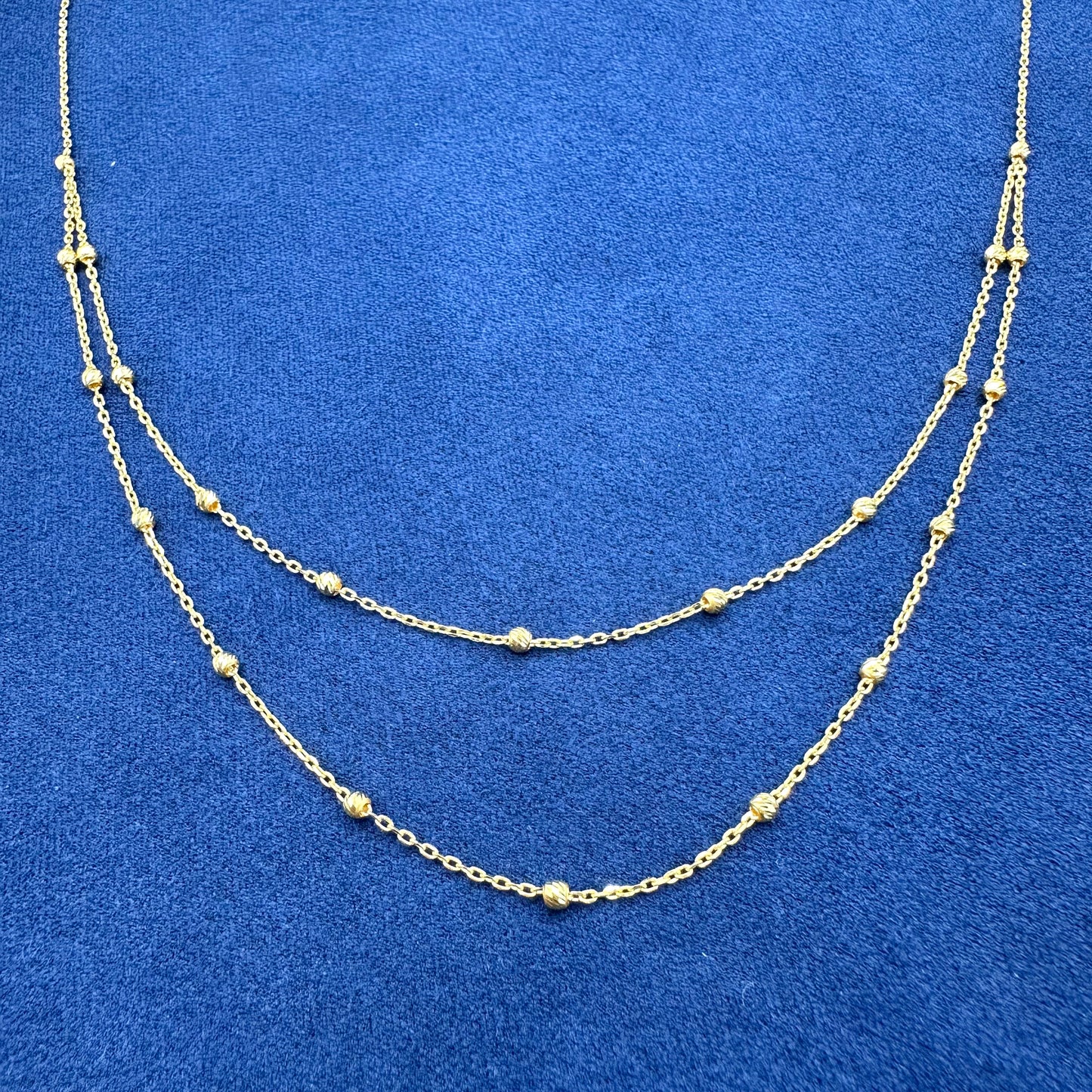 22k Solid gold double layer necklace