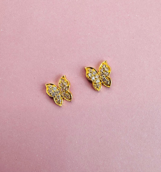 22k solid gold butterfly earrings