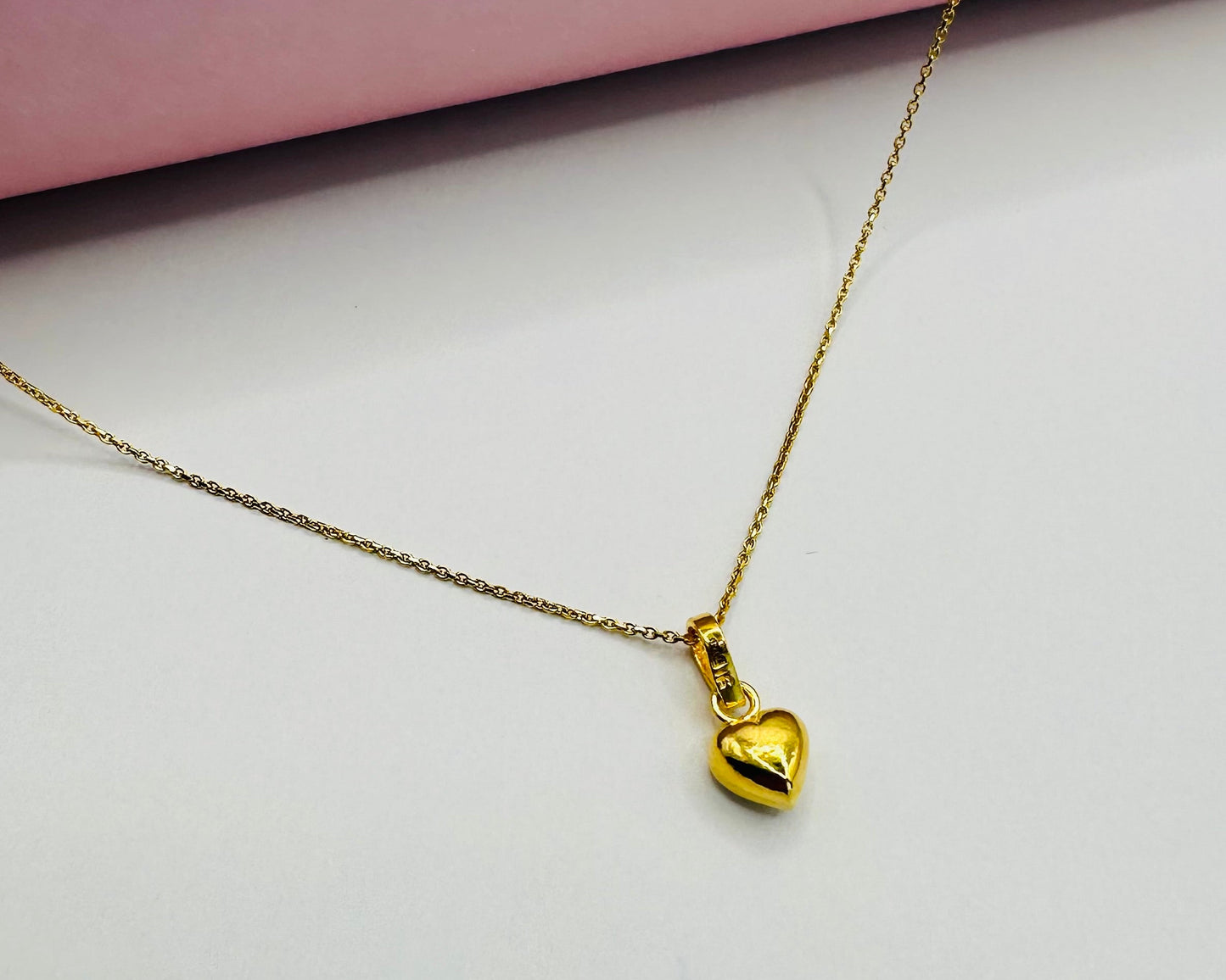22k solid gold puffy heart charms pendant only