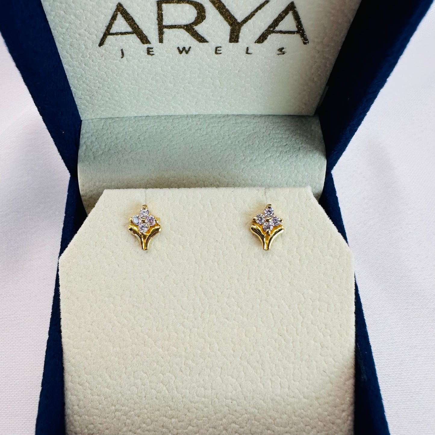 22k solid gold flower earrings