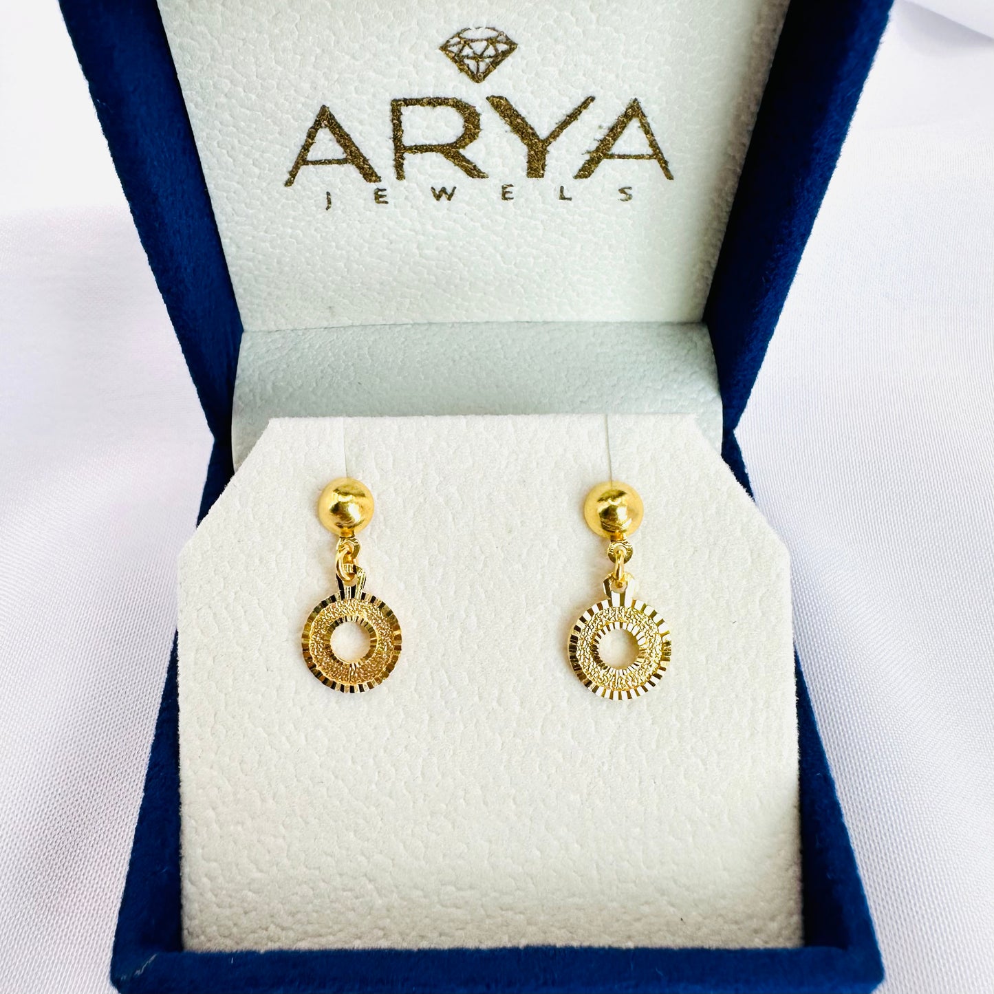 22k solid gold dangle earrings