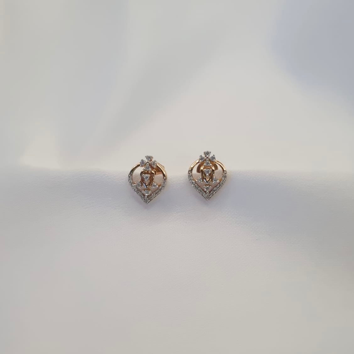 22k solid rose gold designer earrings