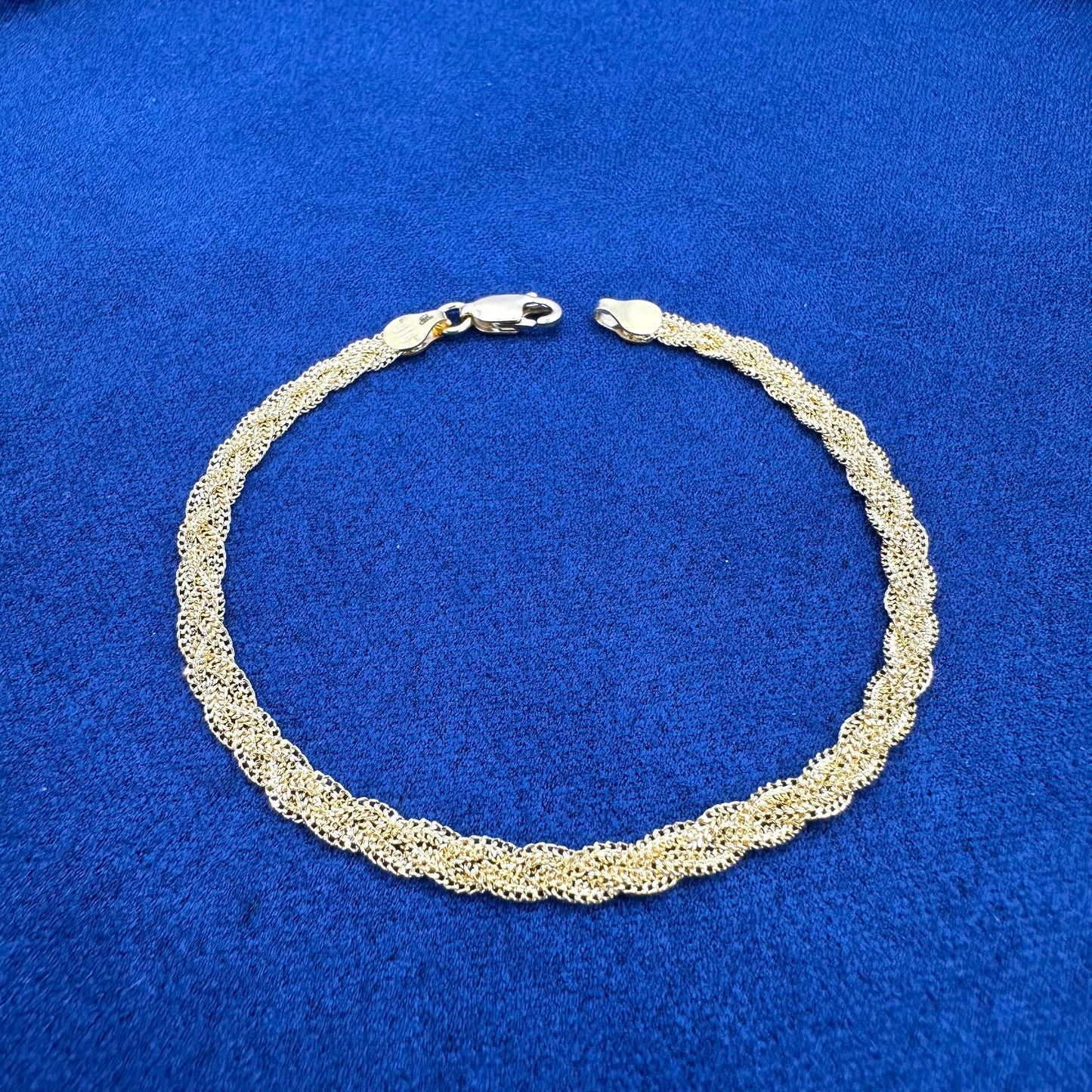 22k solid gold braided bracelet