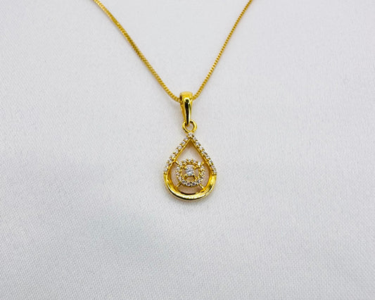 22k solid gold studded pendant only