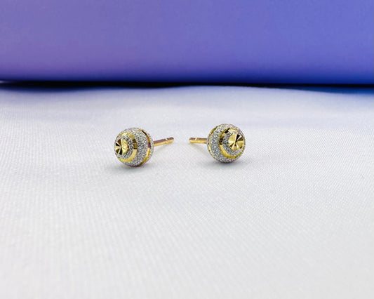 22k solid gold sand blast globe earrings