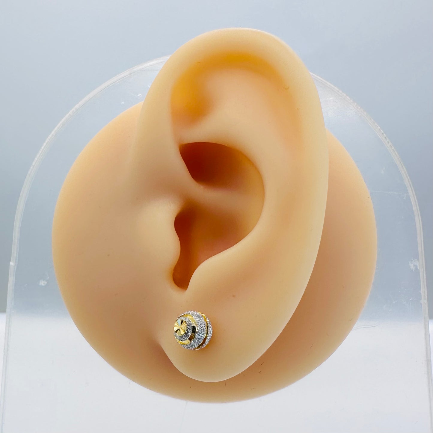 22k solid gold sand blast globe earrings