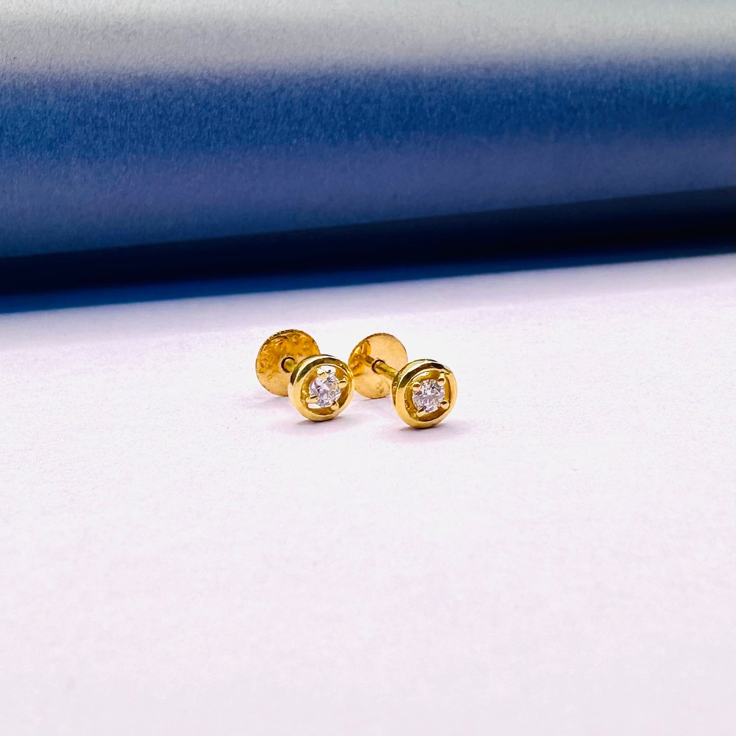 22k solid gold round earrings