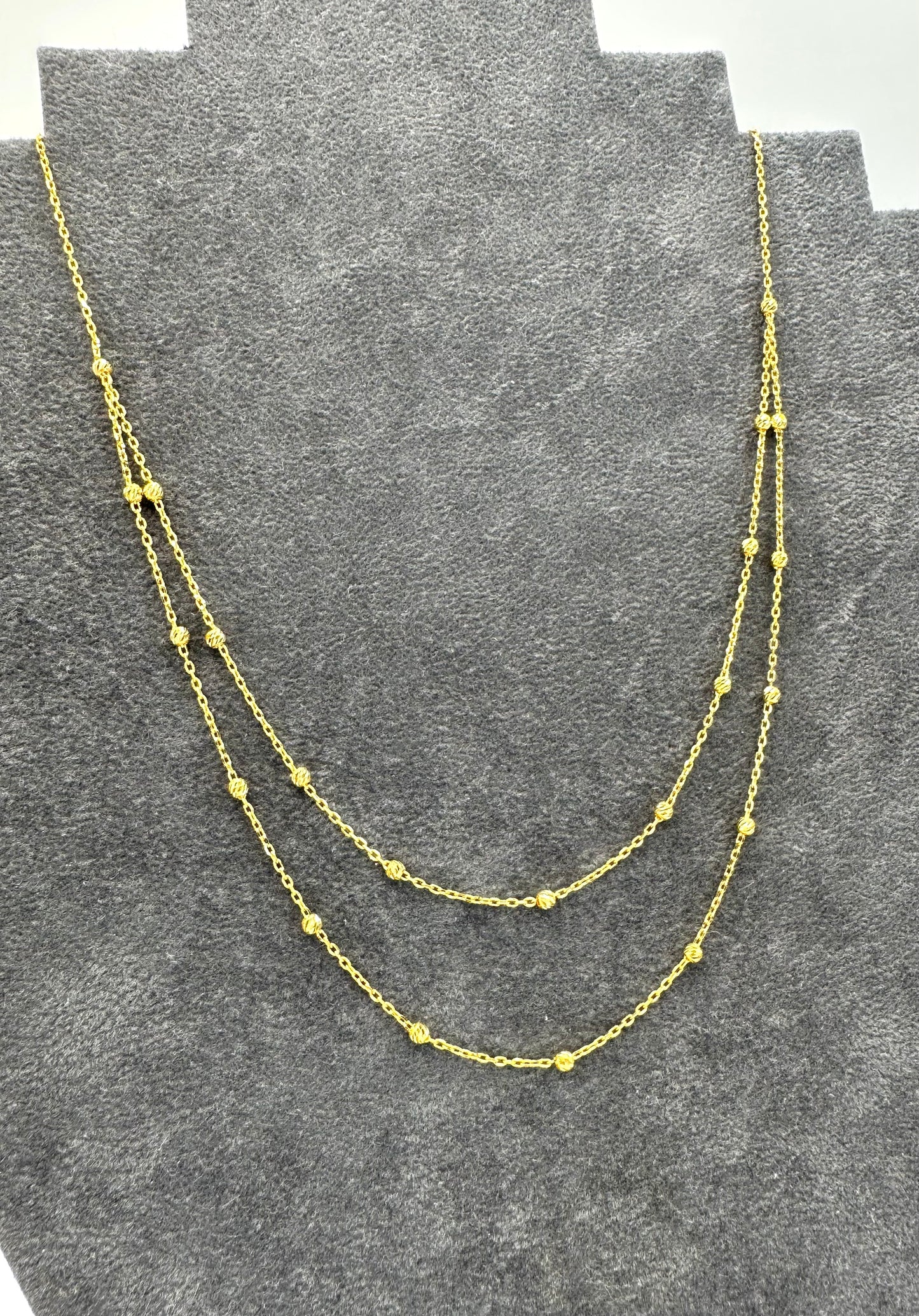 22k Solid gold double layer necklace
