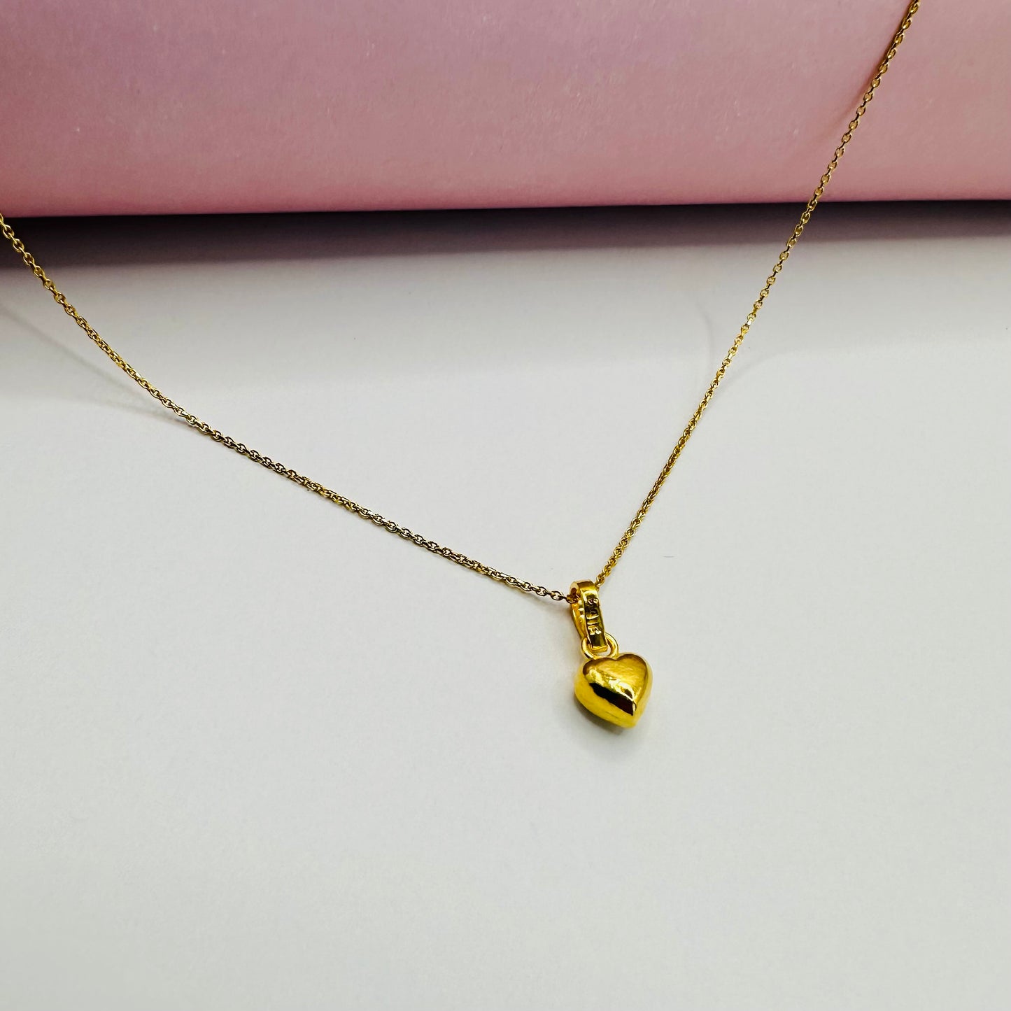 22k solid gold puffy heart charms pendant only