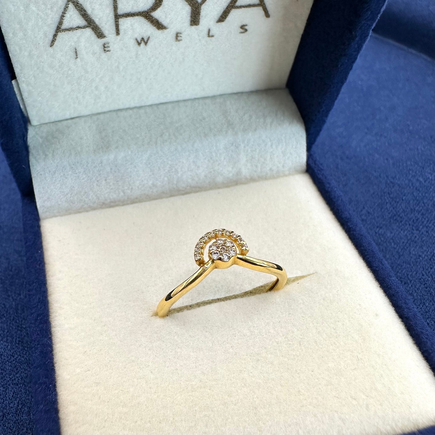 22k solid gold studded ring