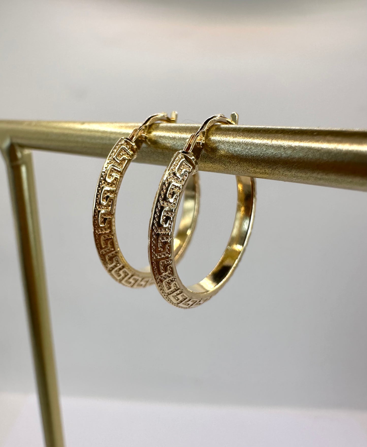 18k Solid Gold Italian style hoops