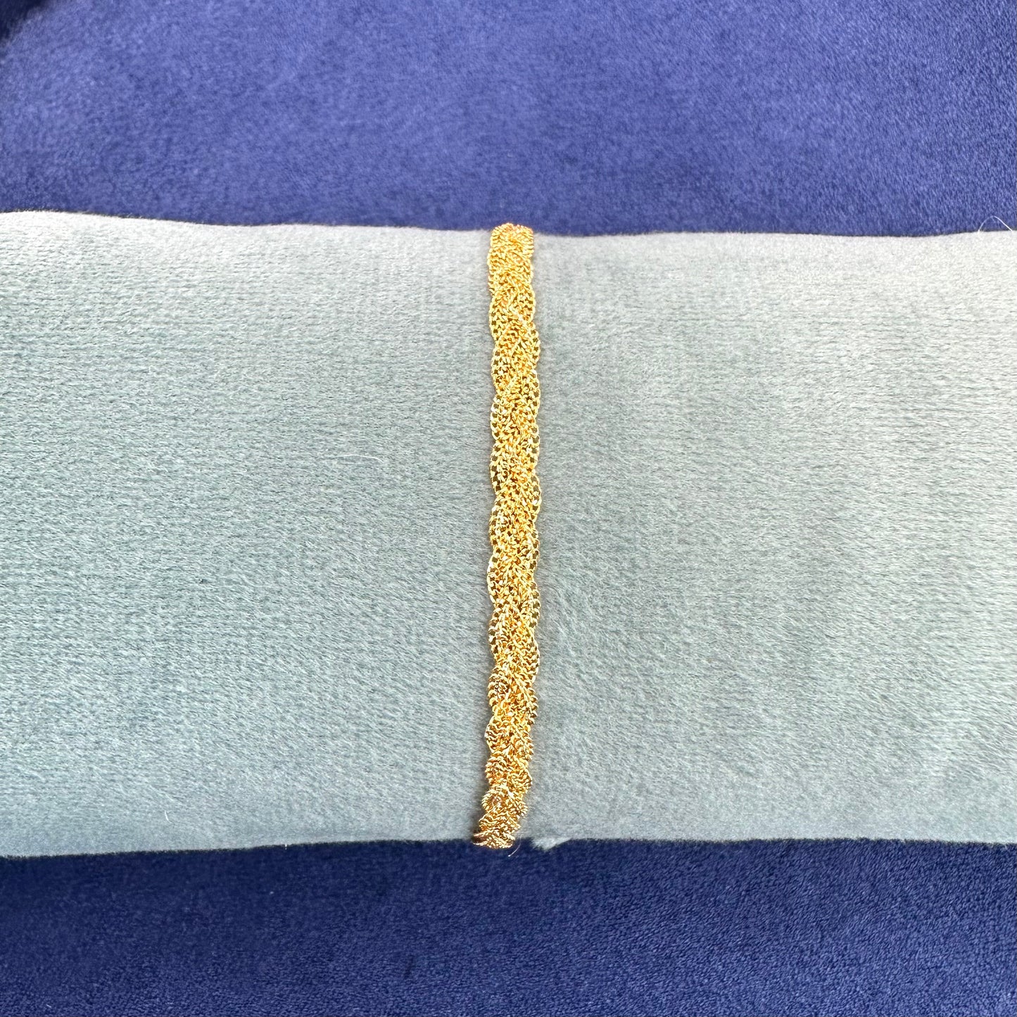 22k solid gold braided bracelet