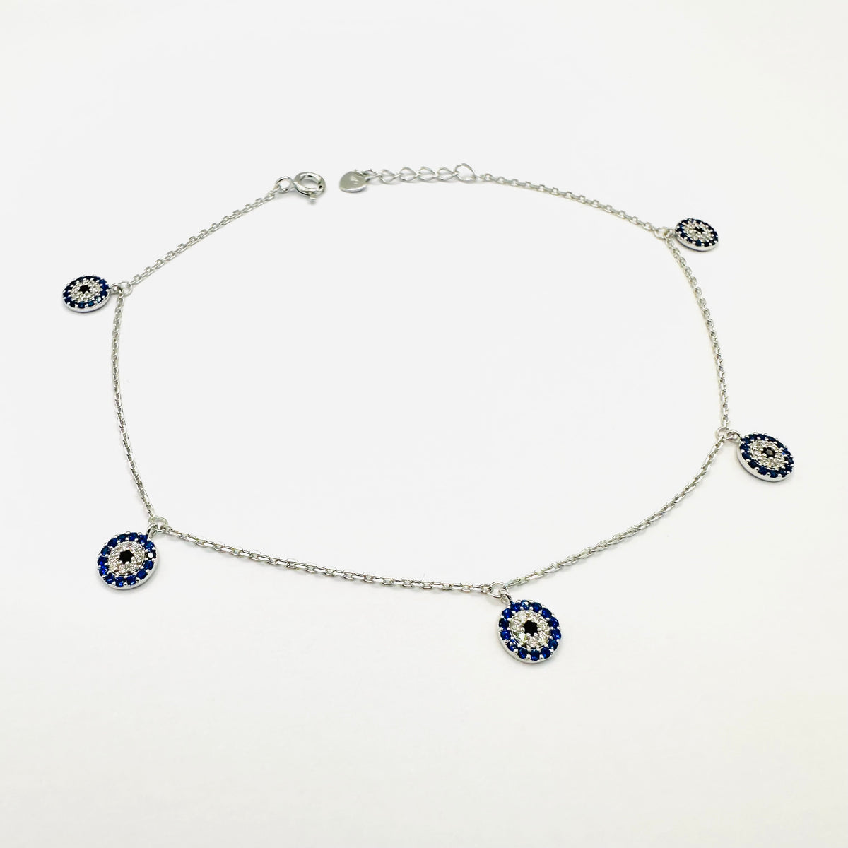 925 silver evil eye anklet