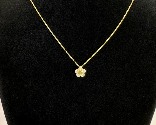 22k solid gold designer flower necklace