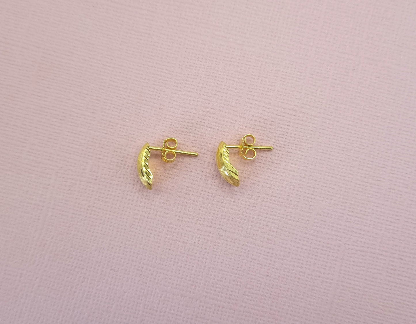 22k solid gold half hoop huggie earrings