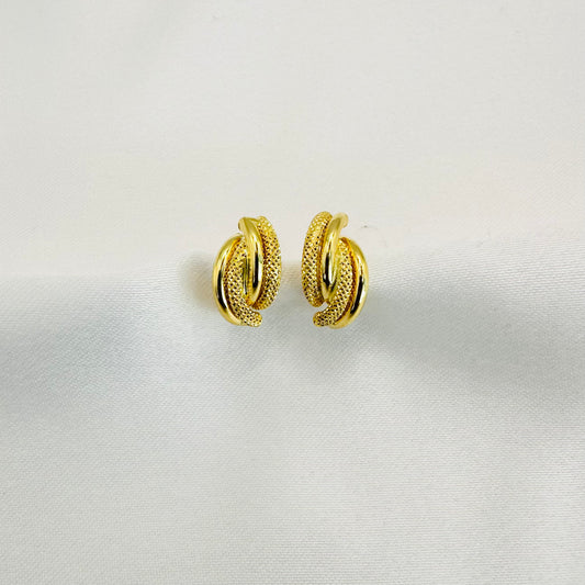 18k solid gold twisted earrings