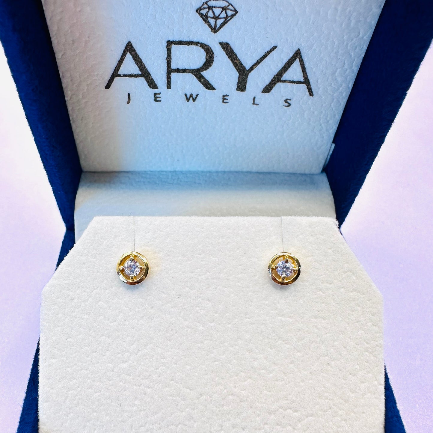 22k solid gold round earrings