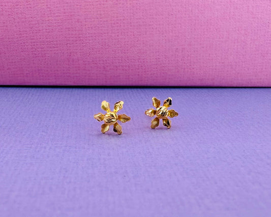 22k solid gold flower earrings