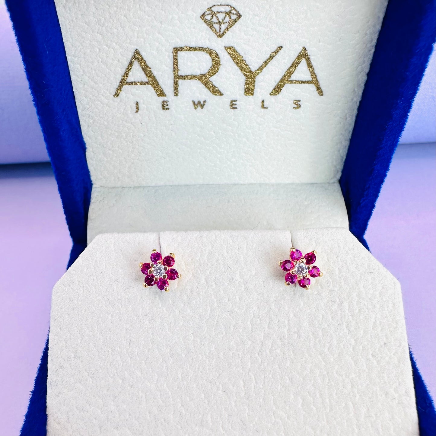 22k solid gold flower earrings