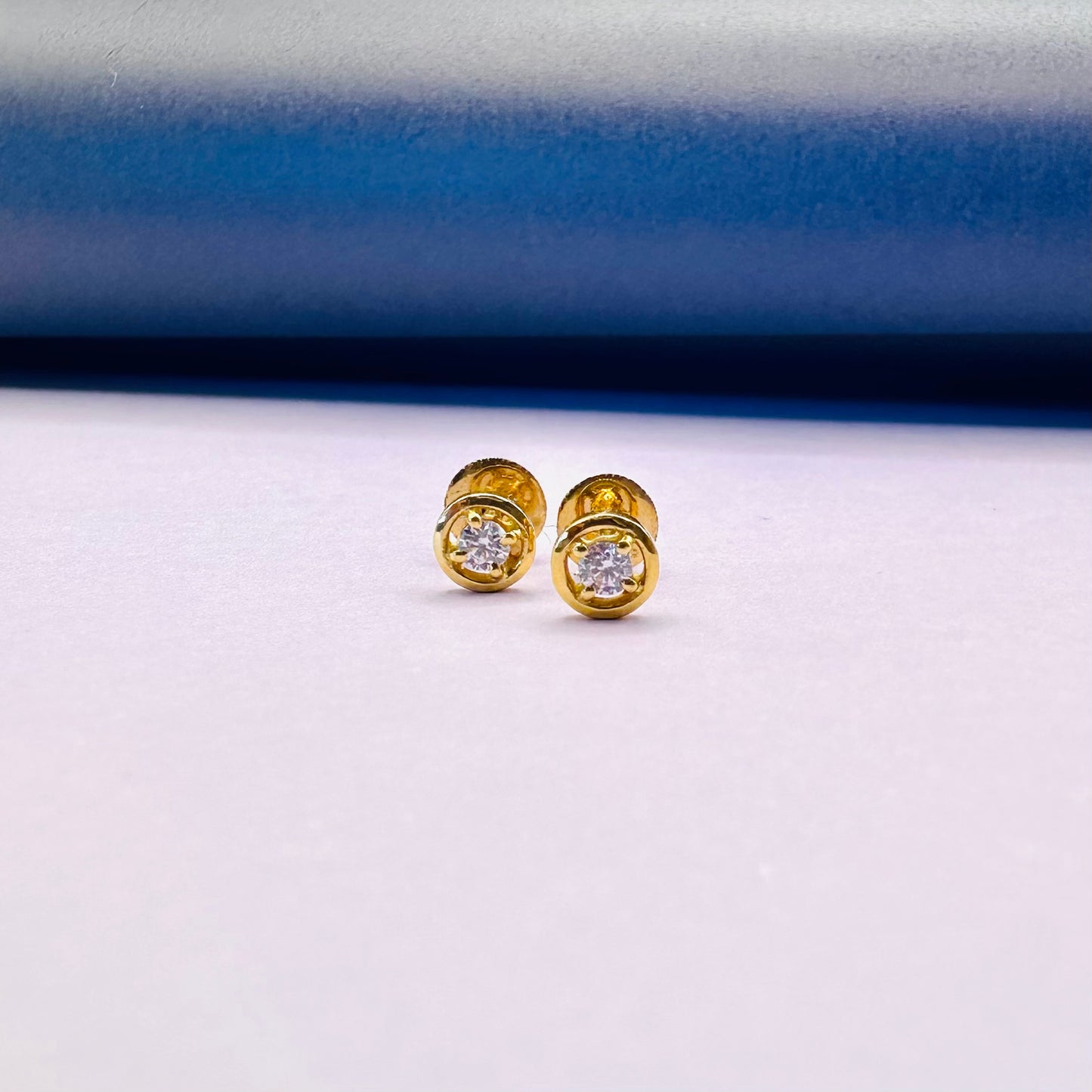 22k solid gold round earrings