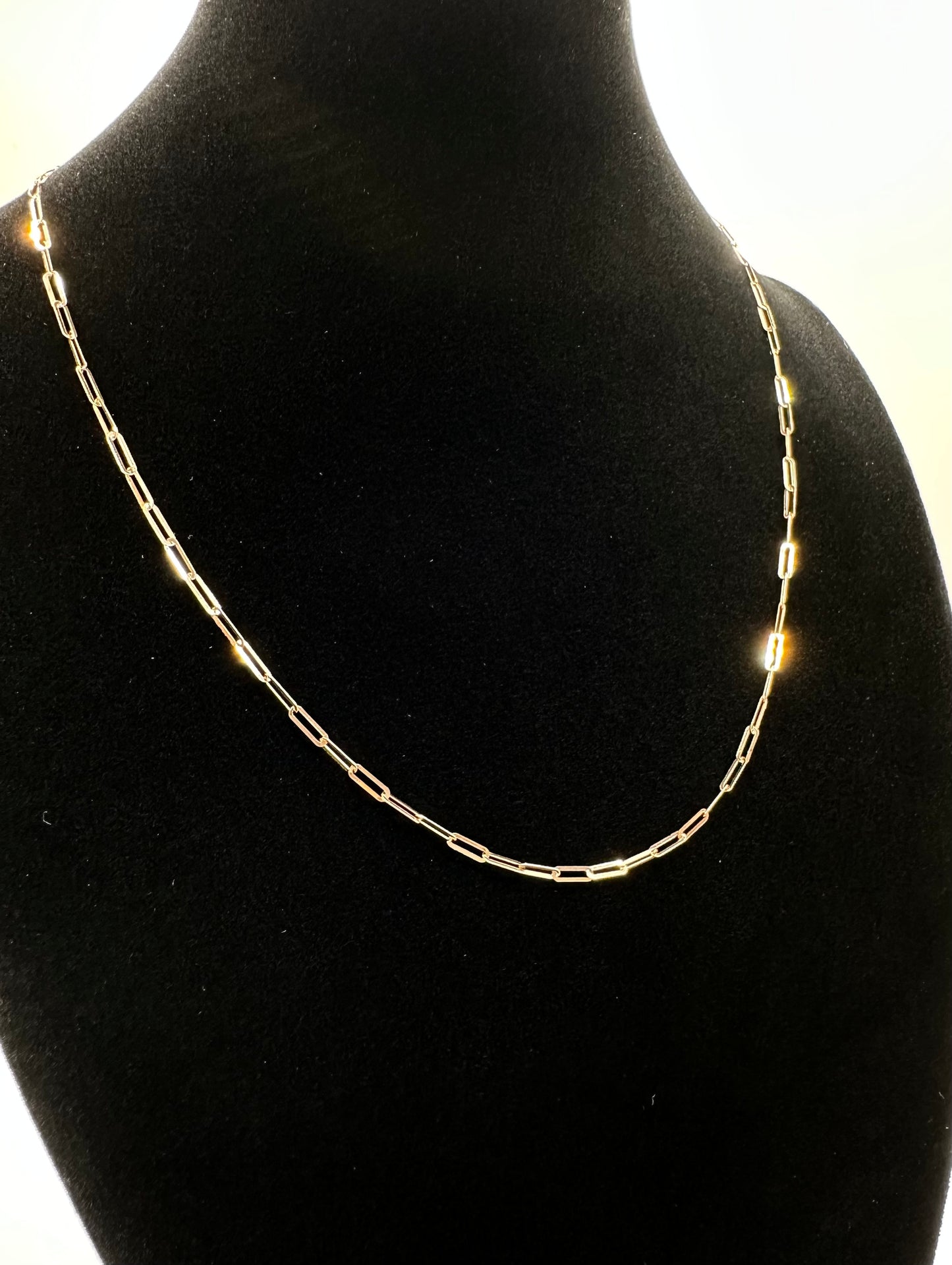 18k solid rose gold link chain