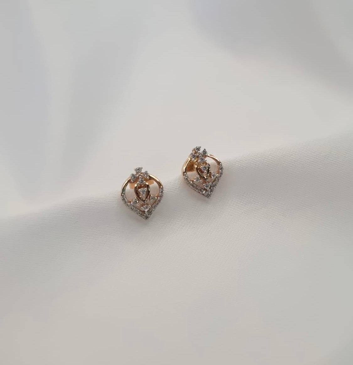 22k solid rose gold designer earrings