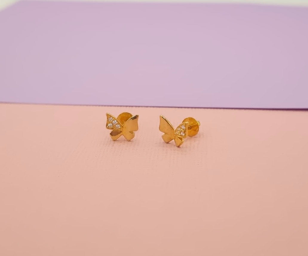 22k solid gold Butterfly earrings