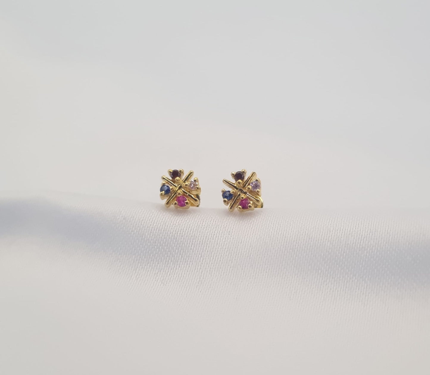22k solid gold muti colour earrings