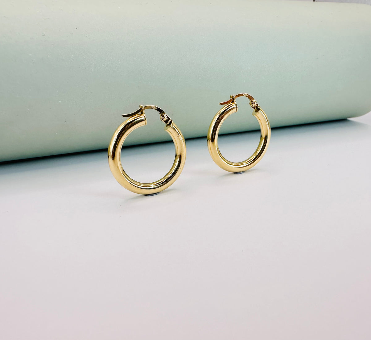 18K Solid Gold Hoop Earrings