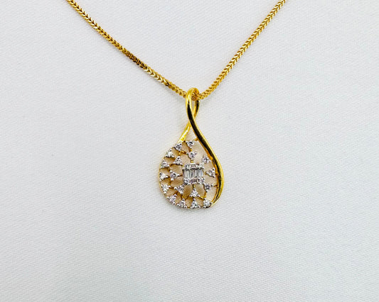 22k solid gold twisted pendant only