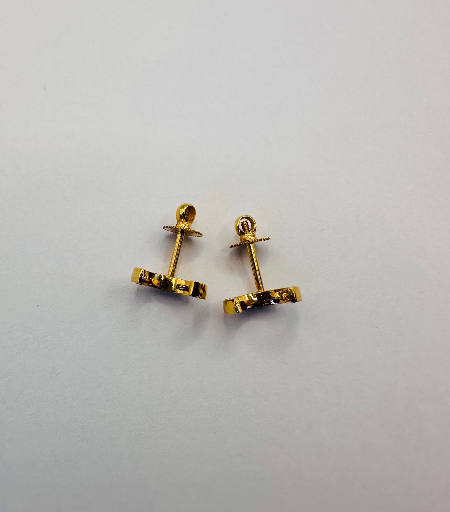 22k solid gold crescent earrings