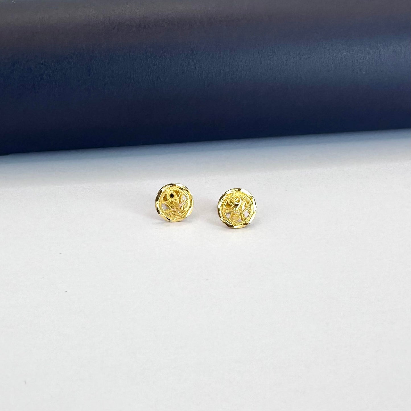 22k solid gold round earrings