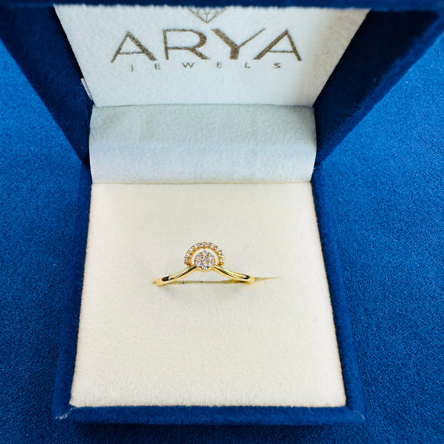 22k solid gold studded ring