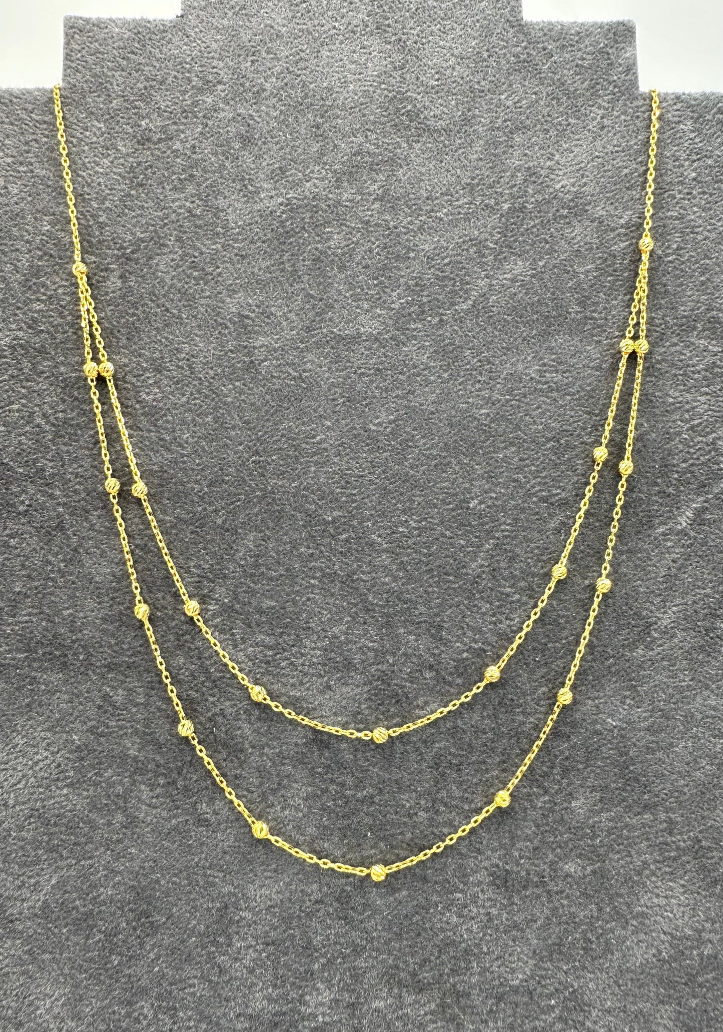22k Solid gold double layer necklace