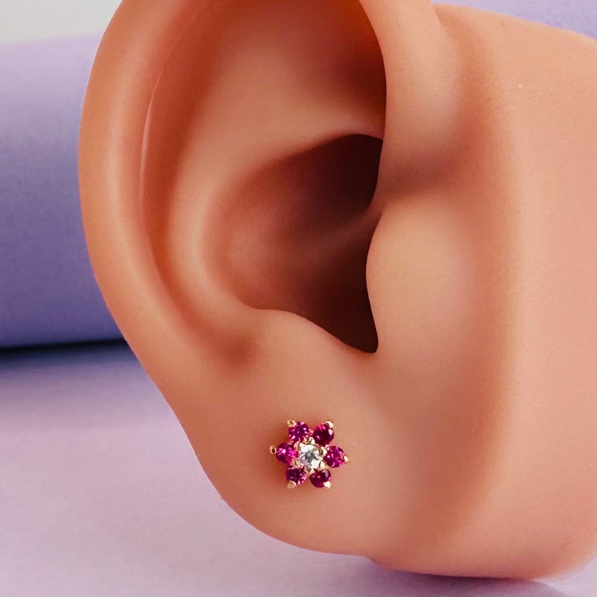 22k solid gold flower earrings