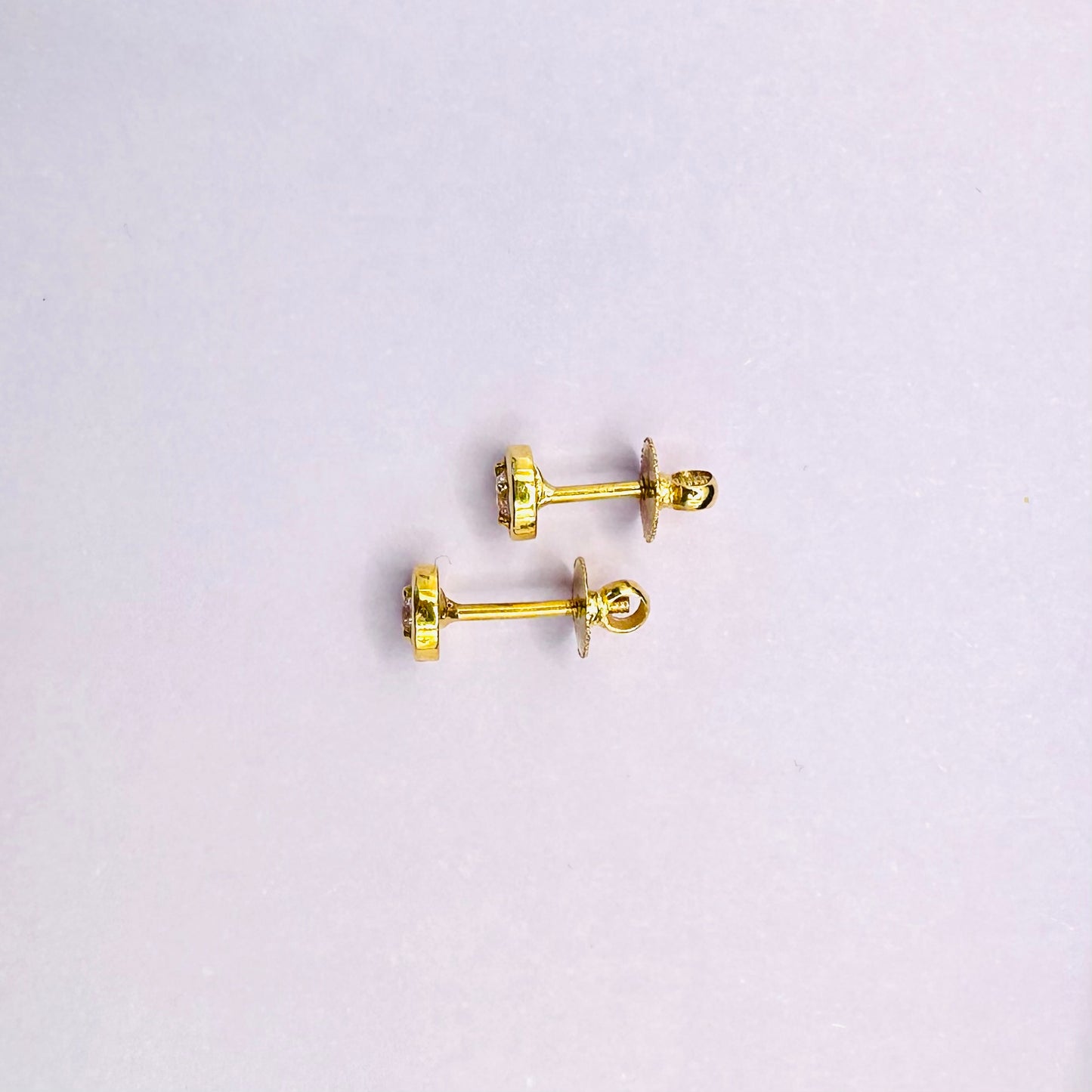 22k solid gold round earrings
