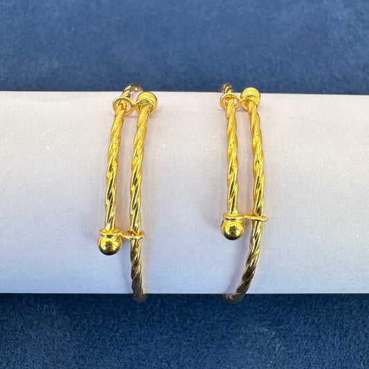 22k Solid Gold Baby Bangles: Unisex Gift Jewellery