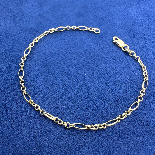 18k solid gold link chain bracelet