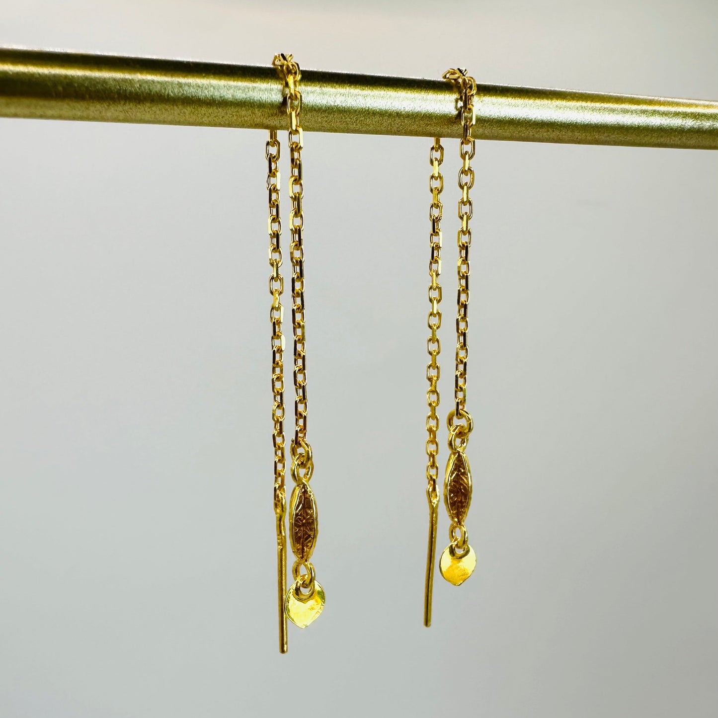22k solid gold Thread Earrings
