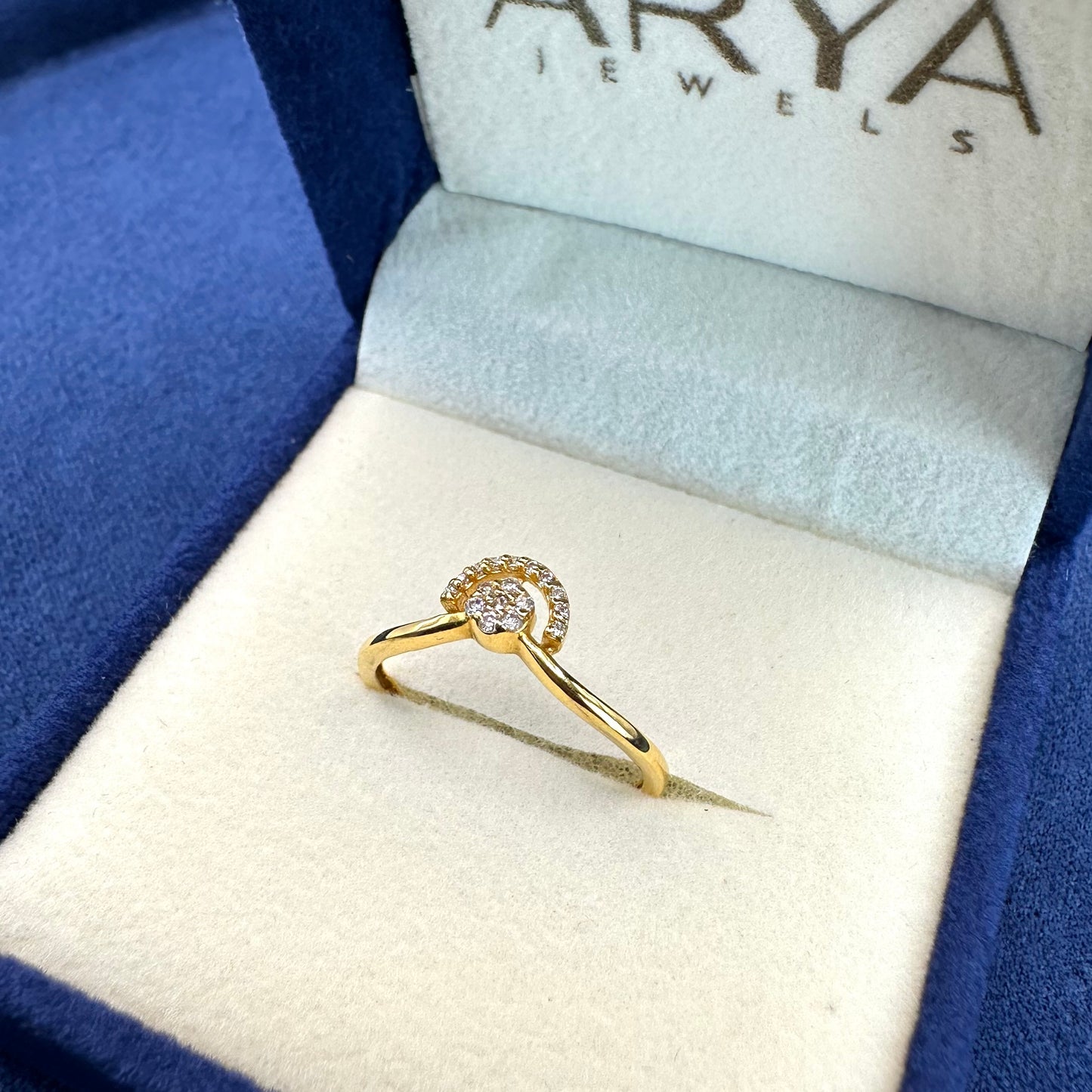 22k solid gold studded ring